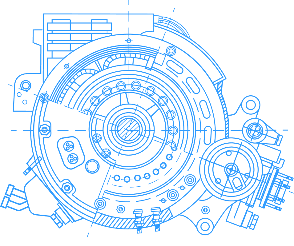 hubspot technicsl consulting Schematic - Engine Cross Section - Blue