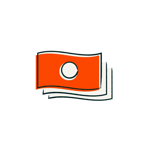 Illustration of a sales funnel with charts representing HubSpot’s revenue pipeline and attribution tracking.