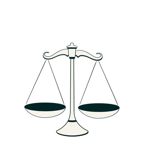 Illustration of scales balancing coins, symbolizing ROI measurement and marketing revenue attribution in HubSpot.