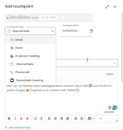 add touchpoint