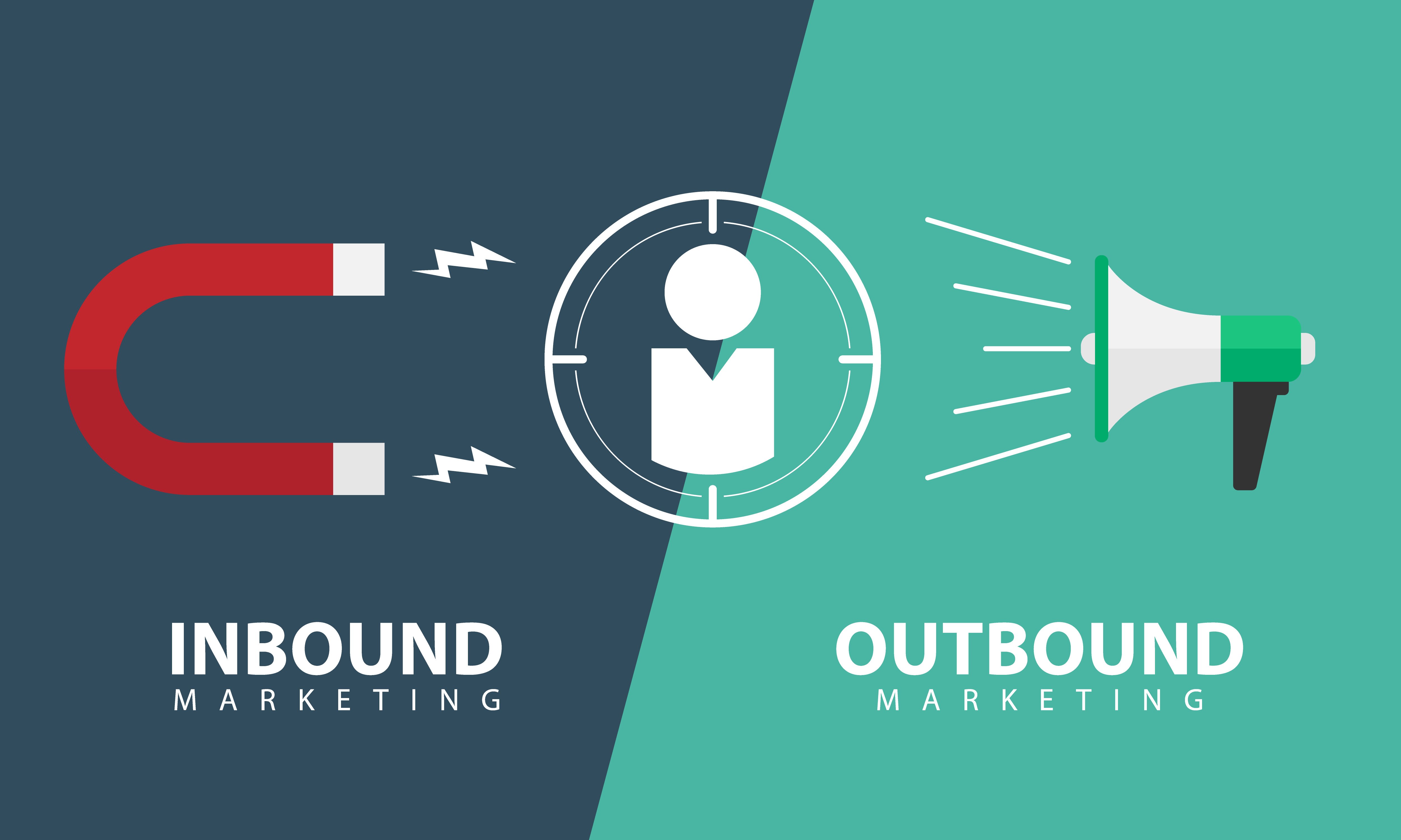 Inbound Marketing vs Outbound Marketing Comparison Graphic