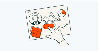 Illustration of managing data and analytics in HubSpot for healthcare