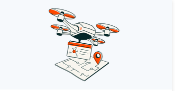 “Illustration of drones delivering messages representing proactive communication and customer engagement in RevOps.